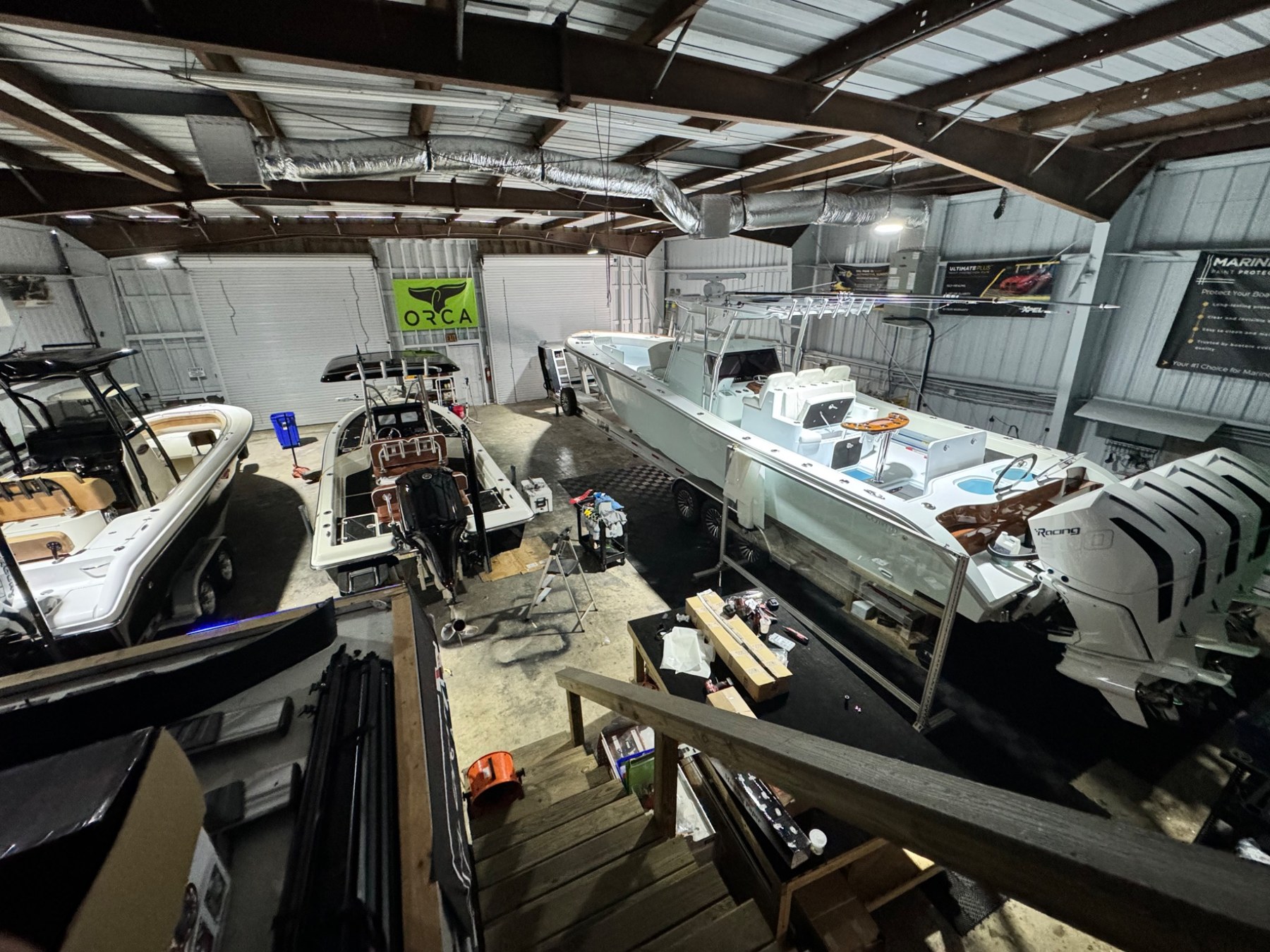 Marine projects inside the Detail Addict workshop