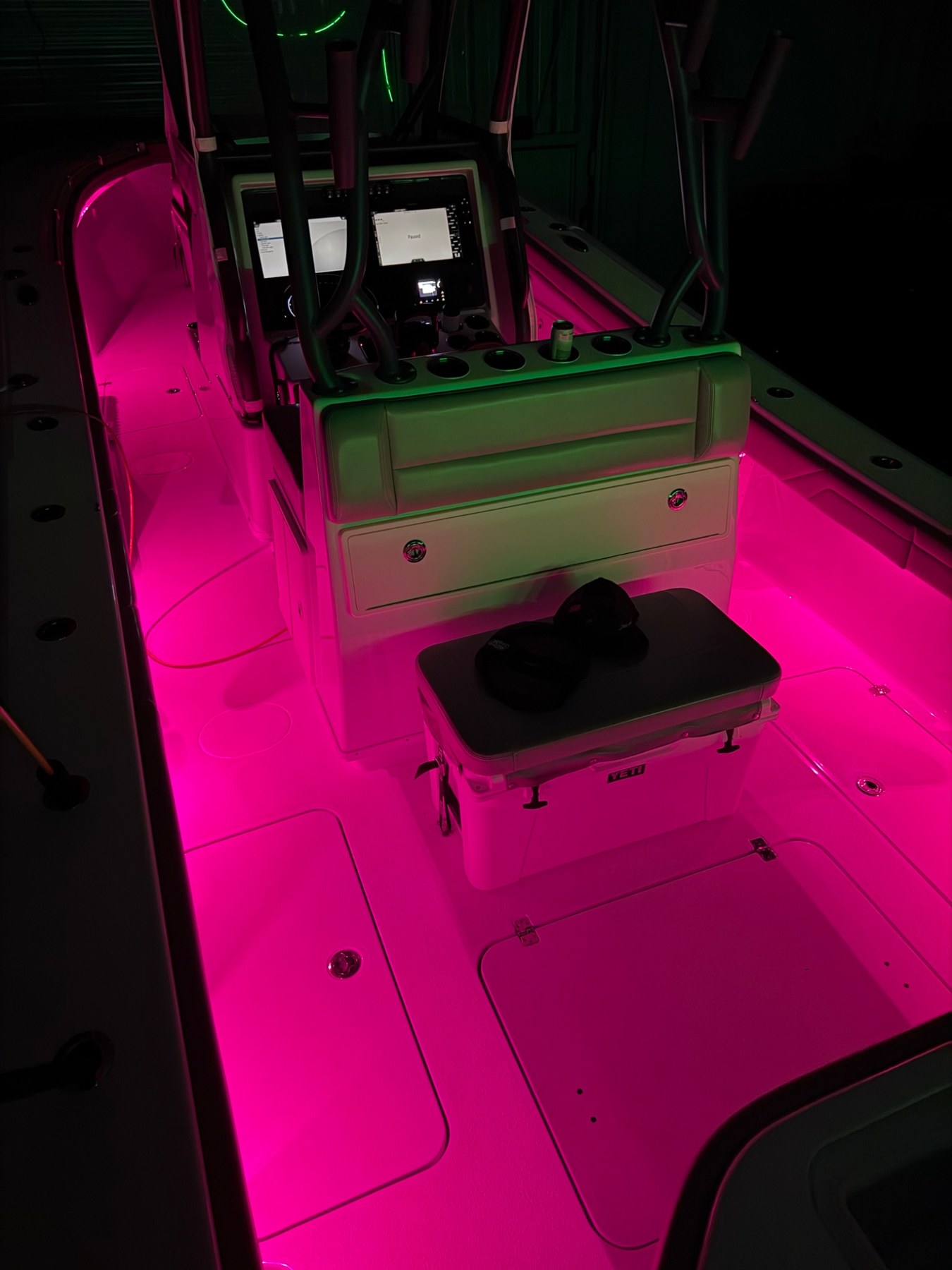 Pink LED deck lighting
