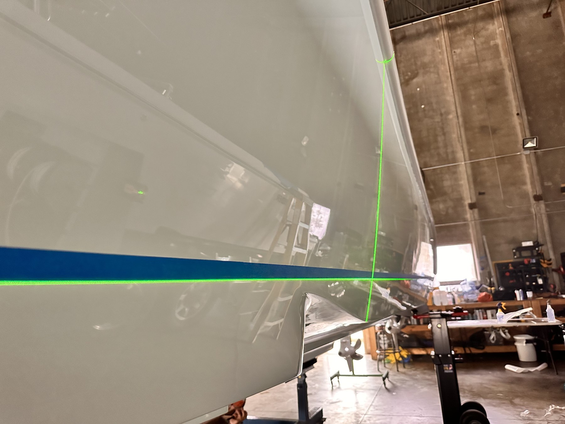 Masked waterline and hull surface detail
