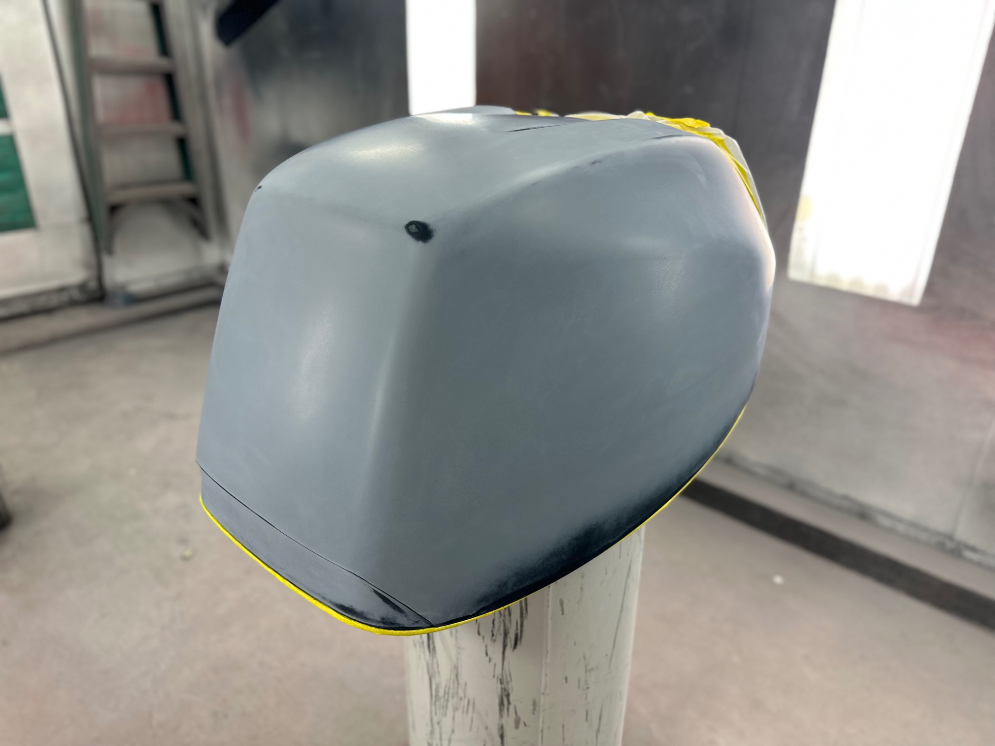 Marine cowling prepared for painting