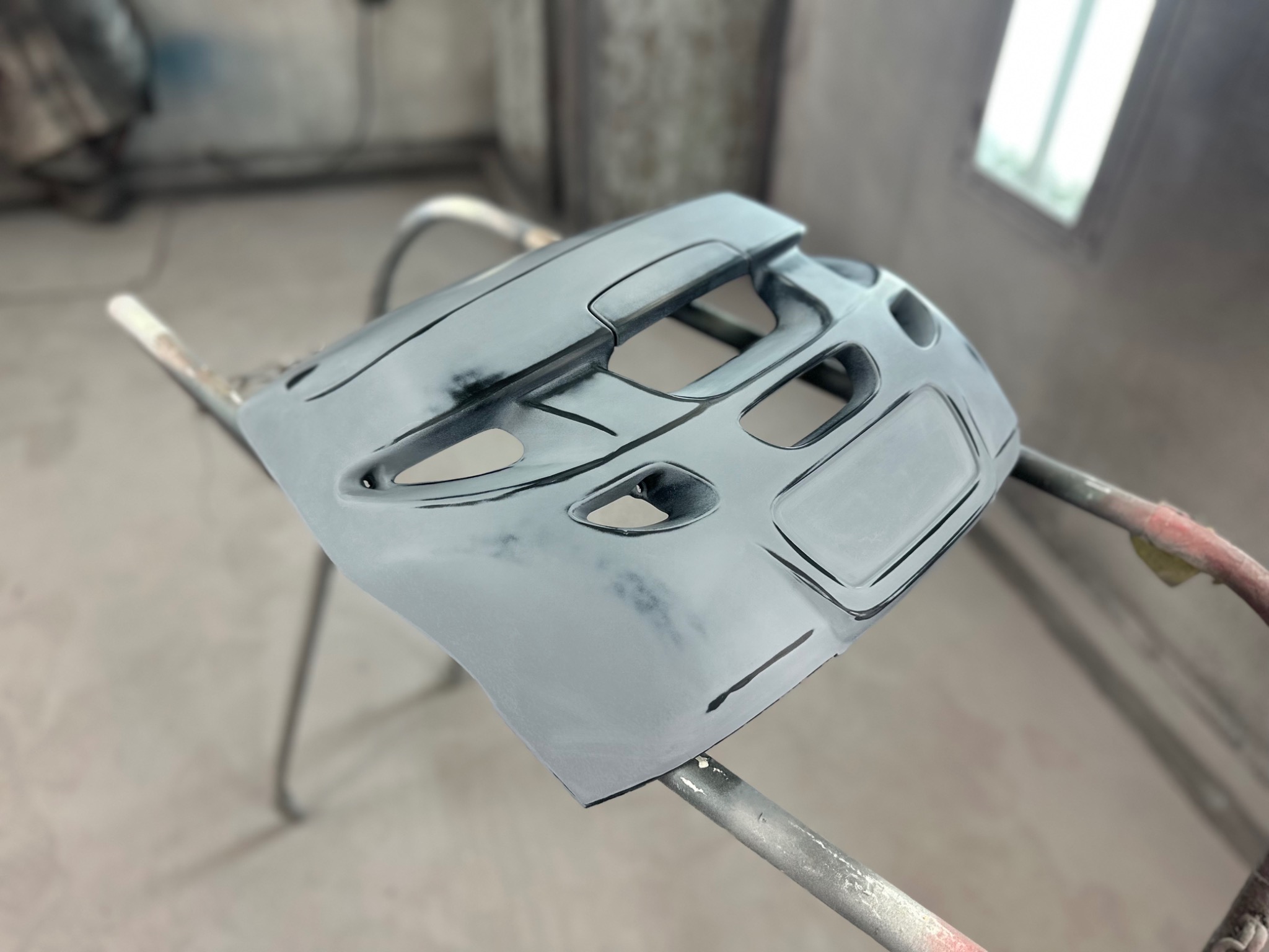 Marine cowling prepared for painting