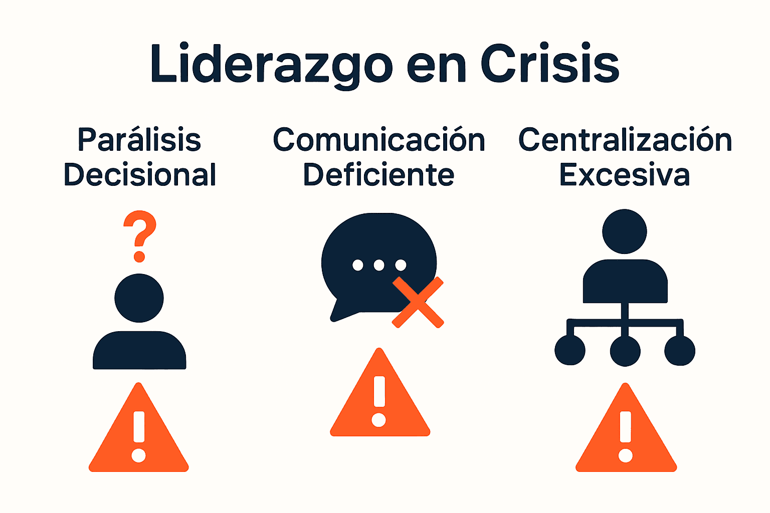 Infografía sobre errores comunes del liderazgo en crisis