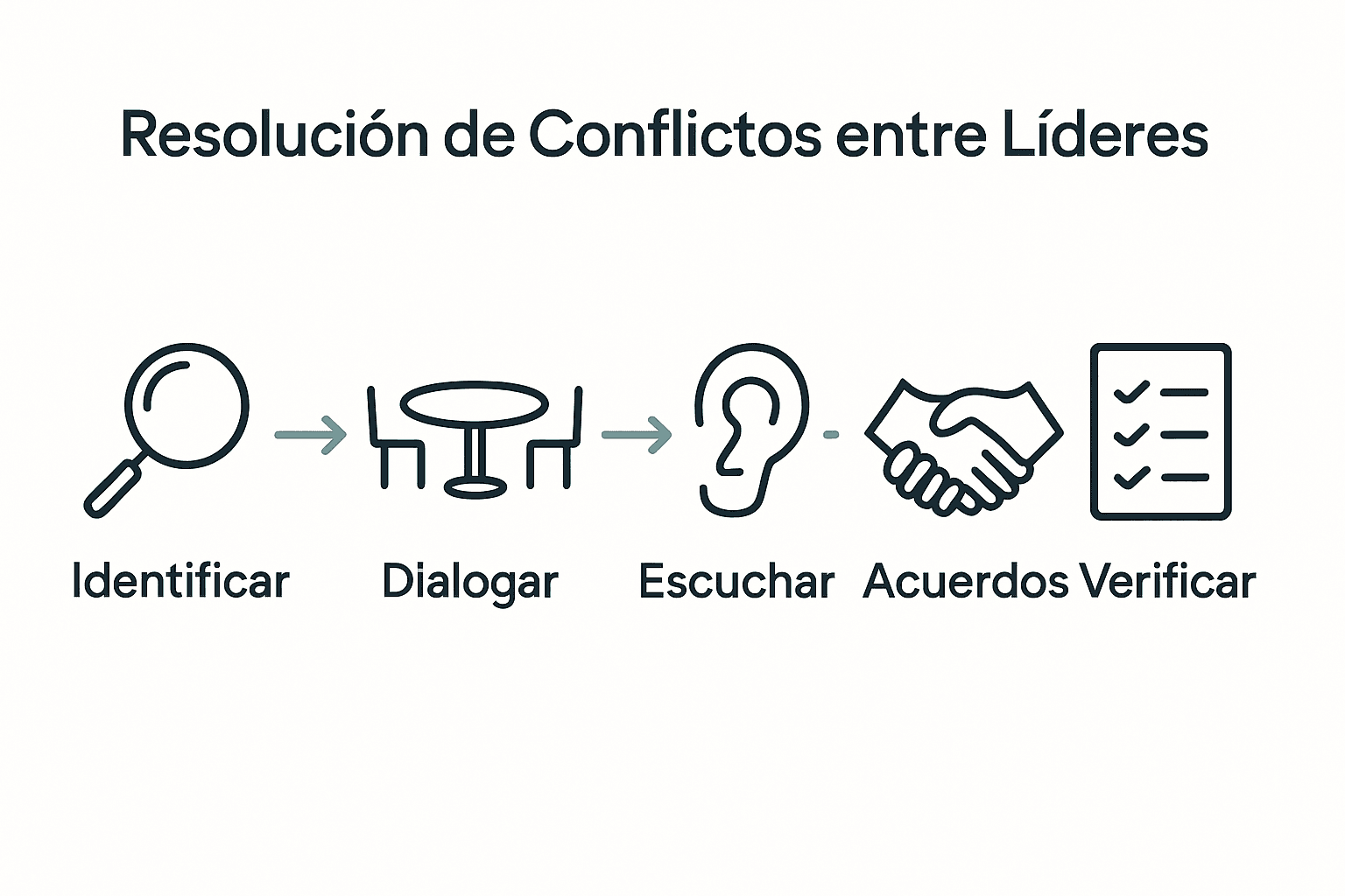 Cinco pasos para resolver conflictos entre líderes