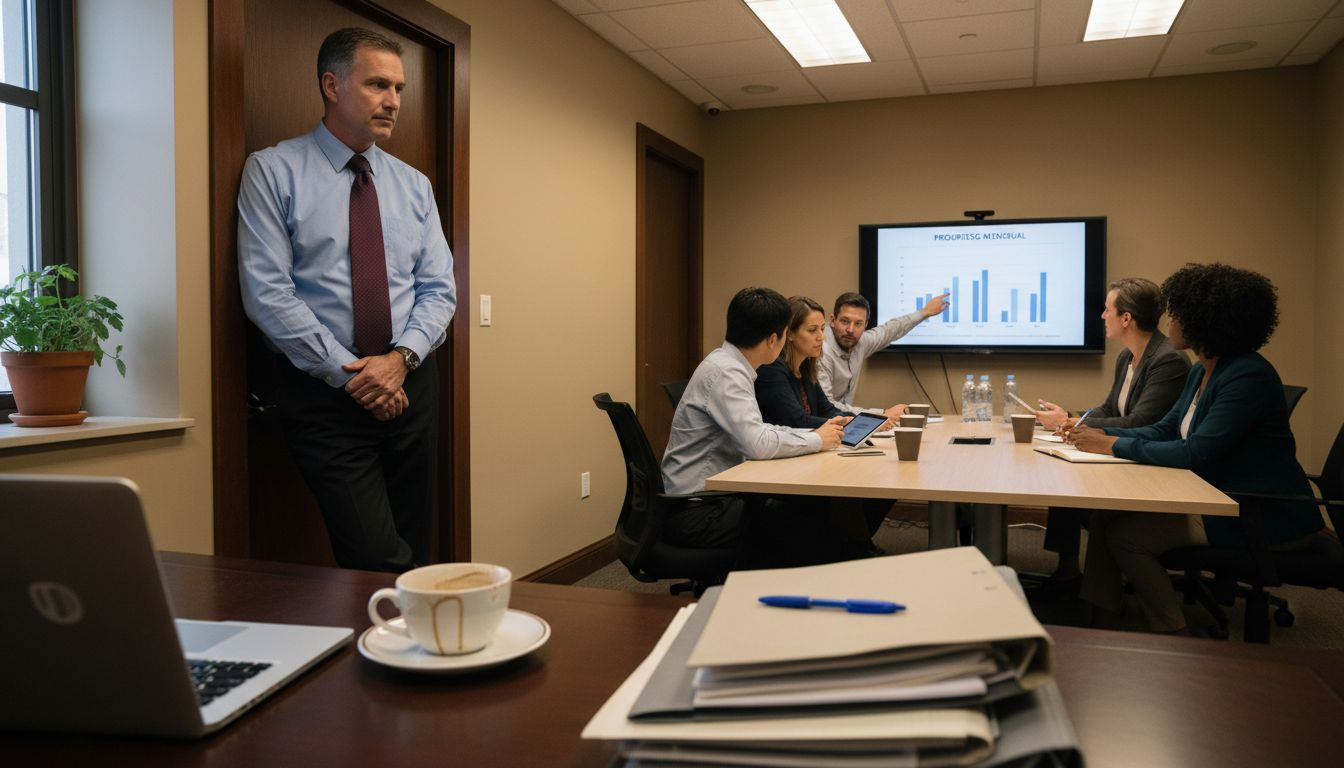 Líder experimentado guiando a su equipo en la oficina
