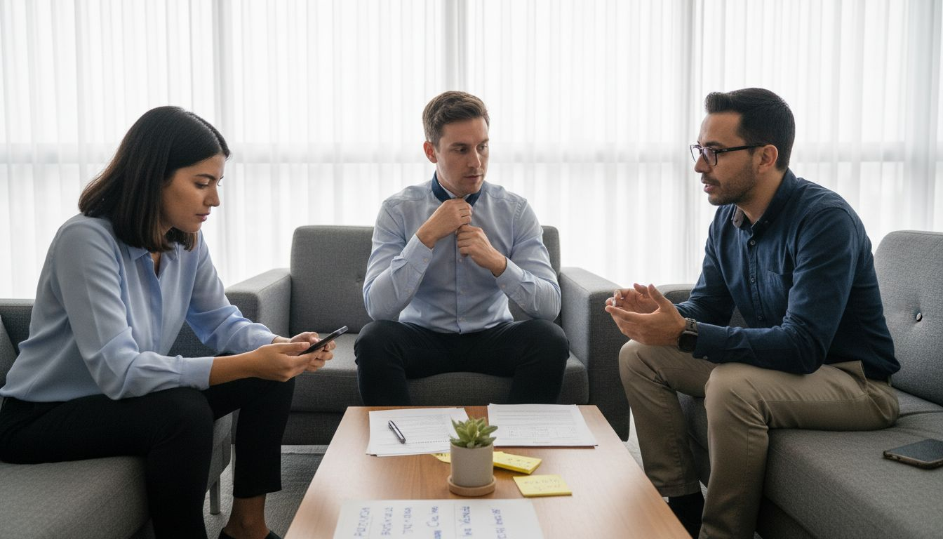 Dinámica de grupo en la sala de reuniones