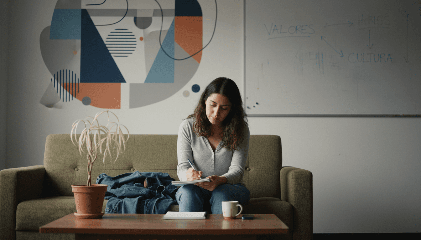 Colaborador analizando el ambiente y los valores de la empresa