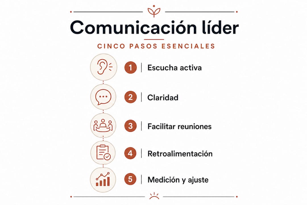 Infografía: cinco claves para una comunicación efectiva de liderazgo