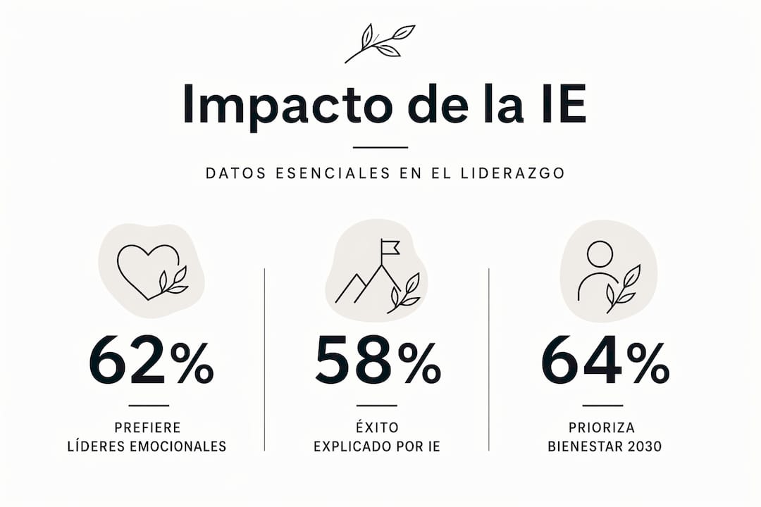 Infografía con información esencial sobre la relación entre la inteligencia emocional y el liderazgo