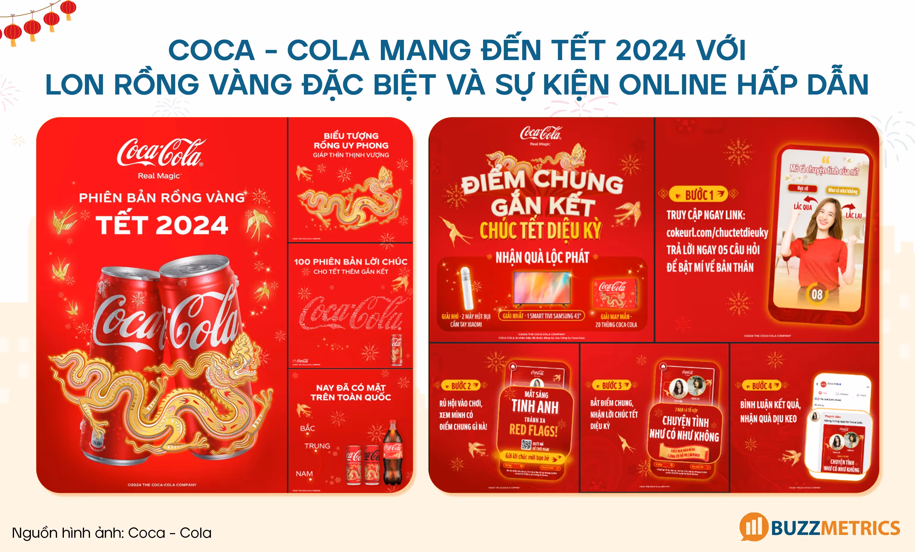 Coca - cola mang đến Tết 2024 với long rồng vàng đặc biệt và sự kiện online hấp dẫn