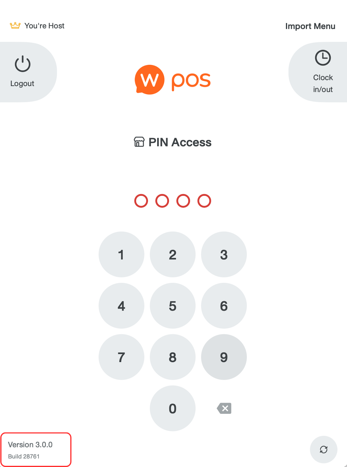 หน้าเข้าใช้งาน Wongnai POS iPad