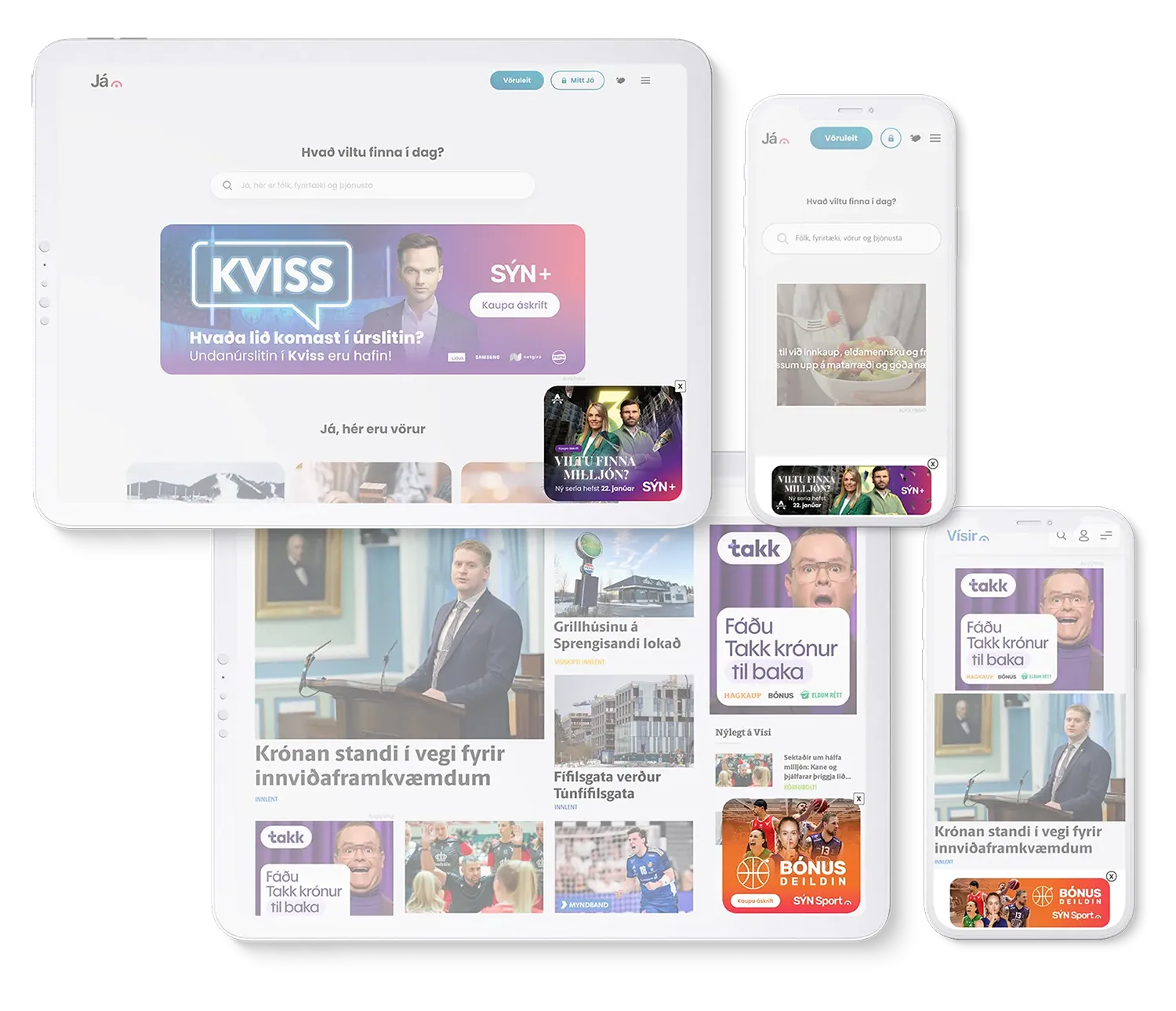 Sýnishorn af borðabirtingu