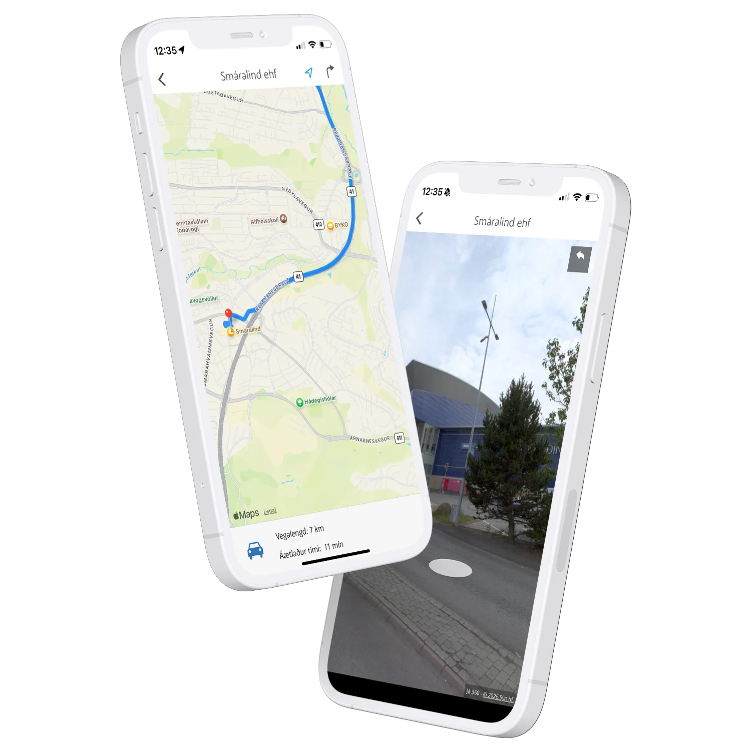 Sýnishorn af korti á já