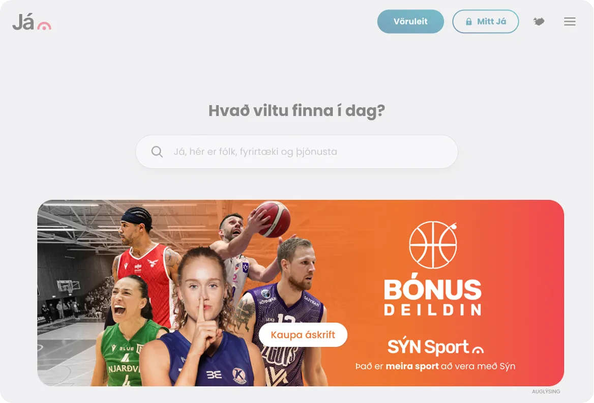 Sýnishorn af vöruauglýsingum í vöruleitinni