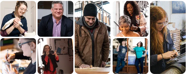 A collage of Entrepreneurs Forever members working