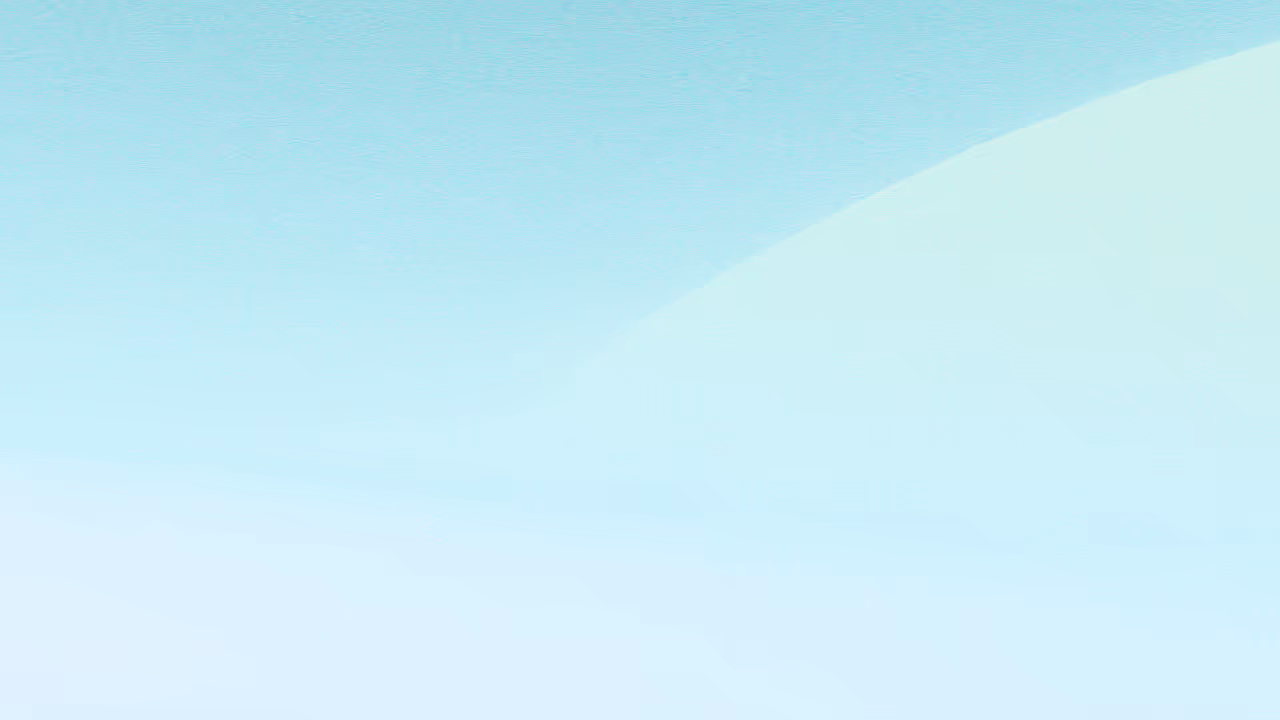 Soft gradient background with overlapping shapes in pale blue and green tones.