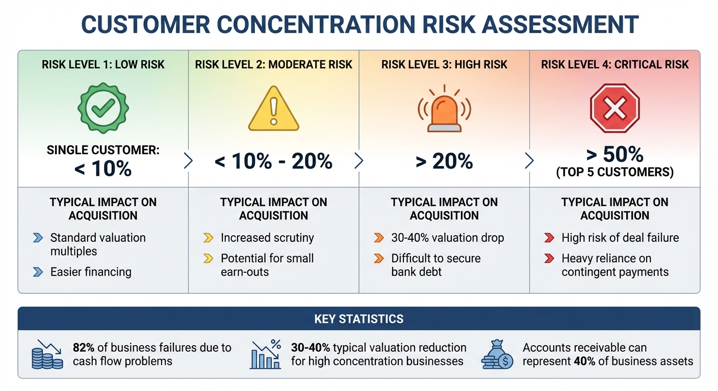 Customer Concentration Risk Levels and Impact on Business Valuation