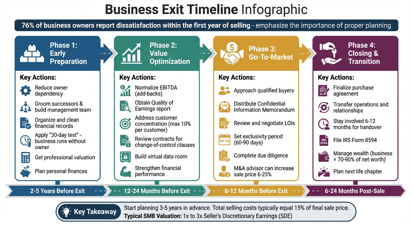 Business Exit Timeline: 4-Phase Preparation Guide for SMB Owners
