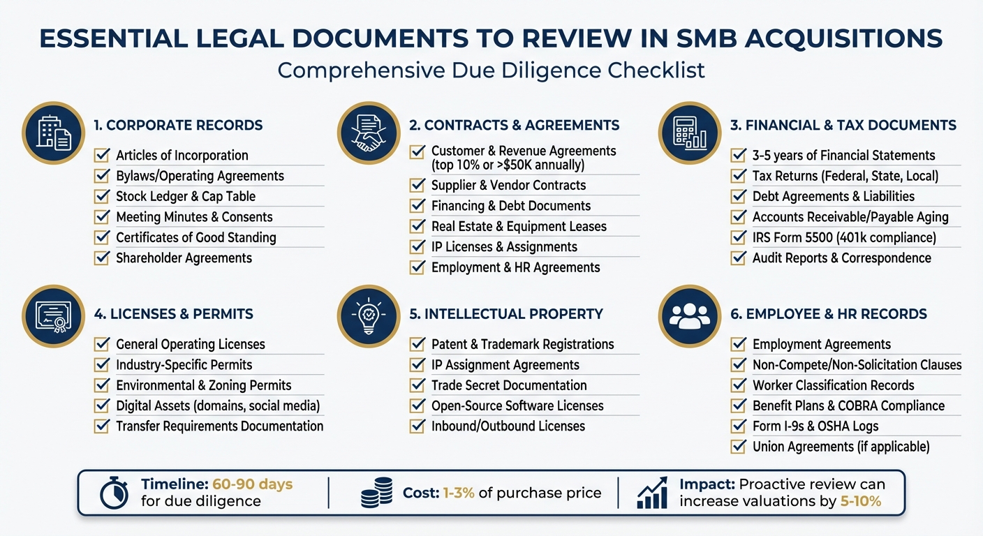 Essential Legal Documents Checklist for SMB Acquisitions
