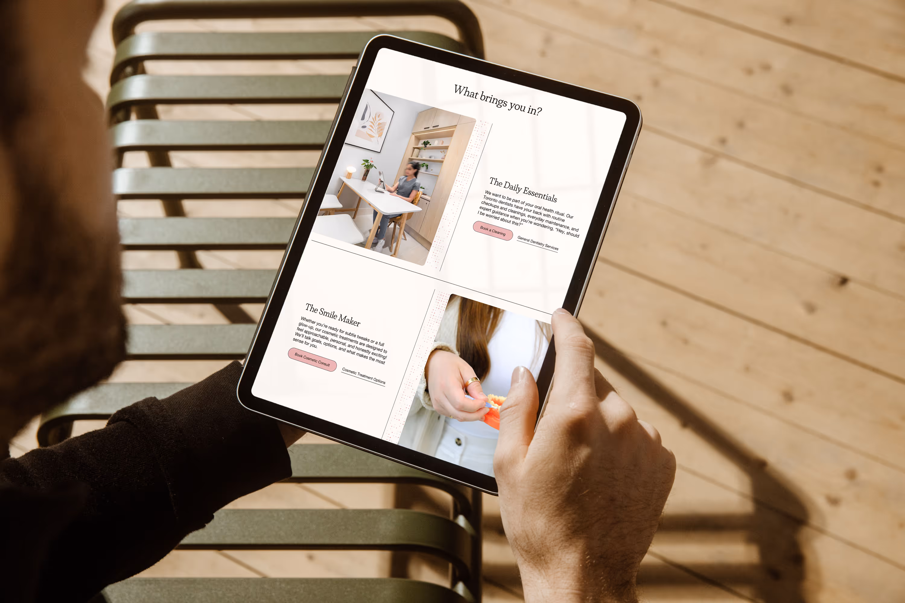iPad mockup of Canary Dental website