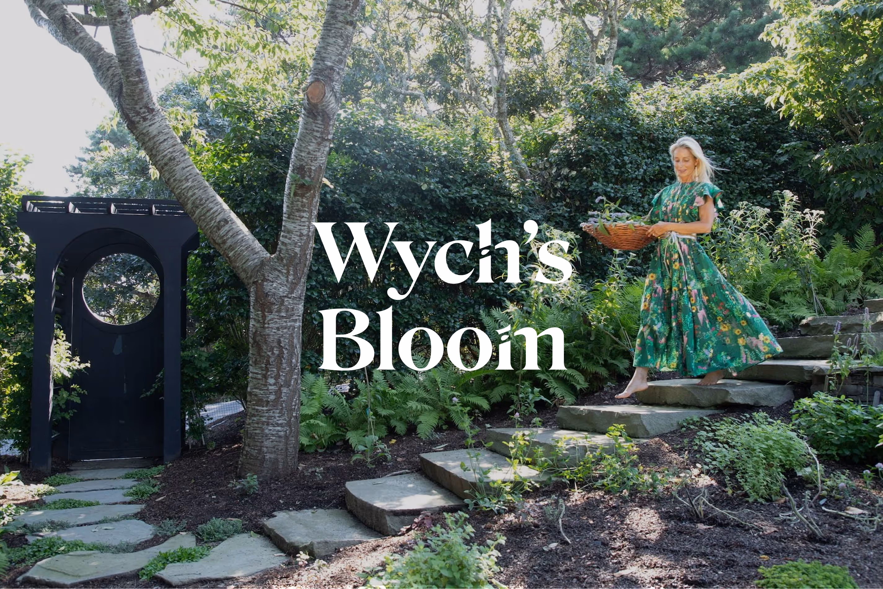 woman walking in garden