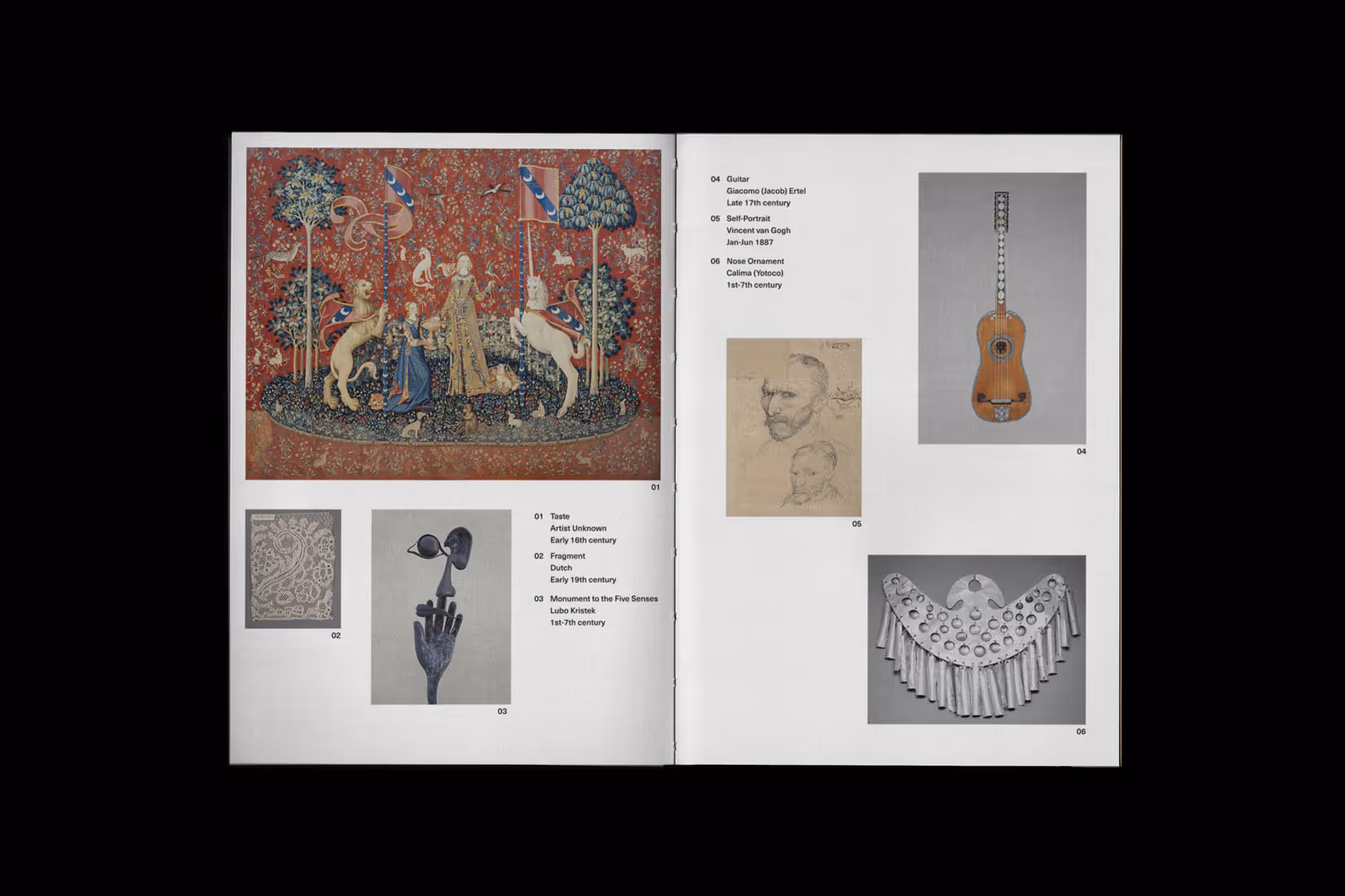 magazine spread showcasing a collection of art
