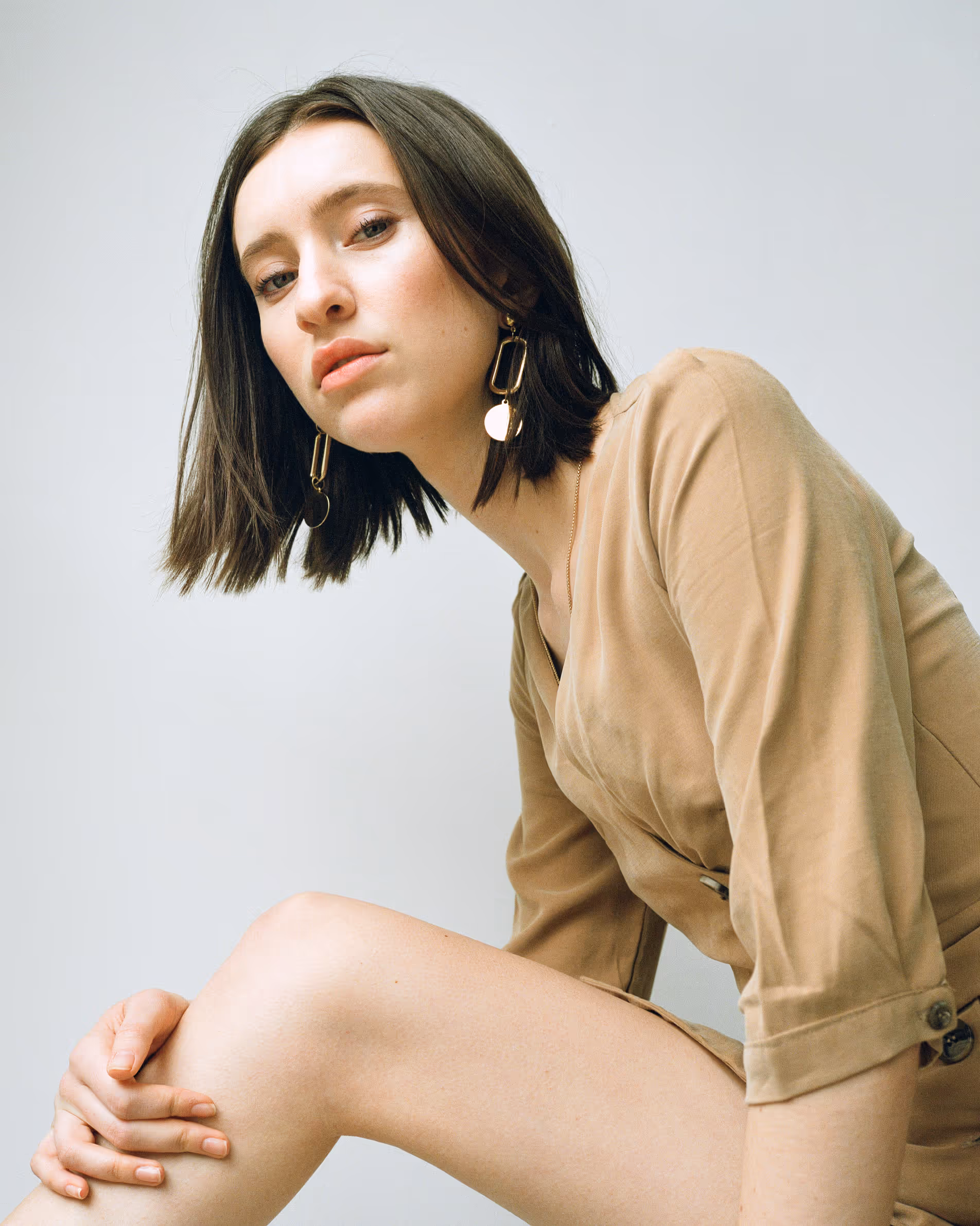 model posing in a studio