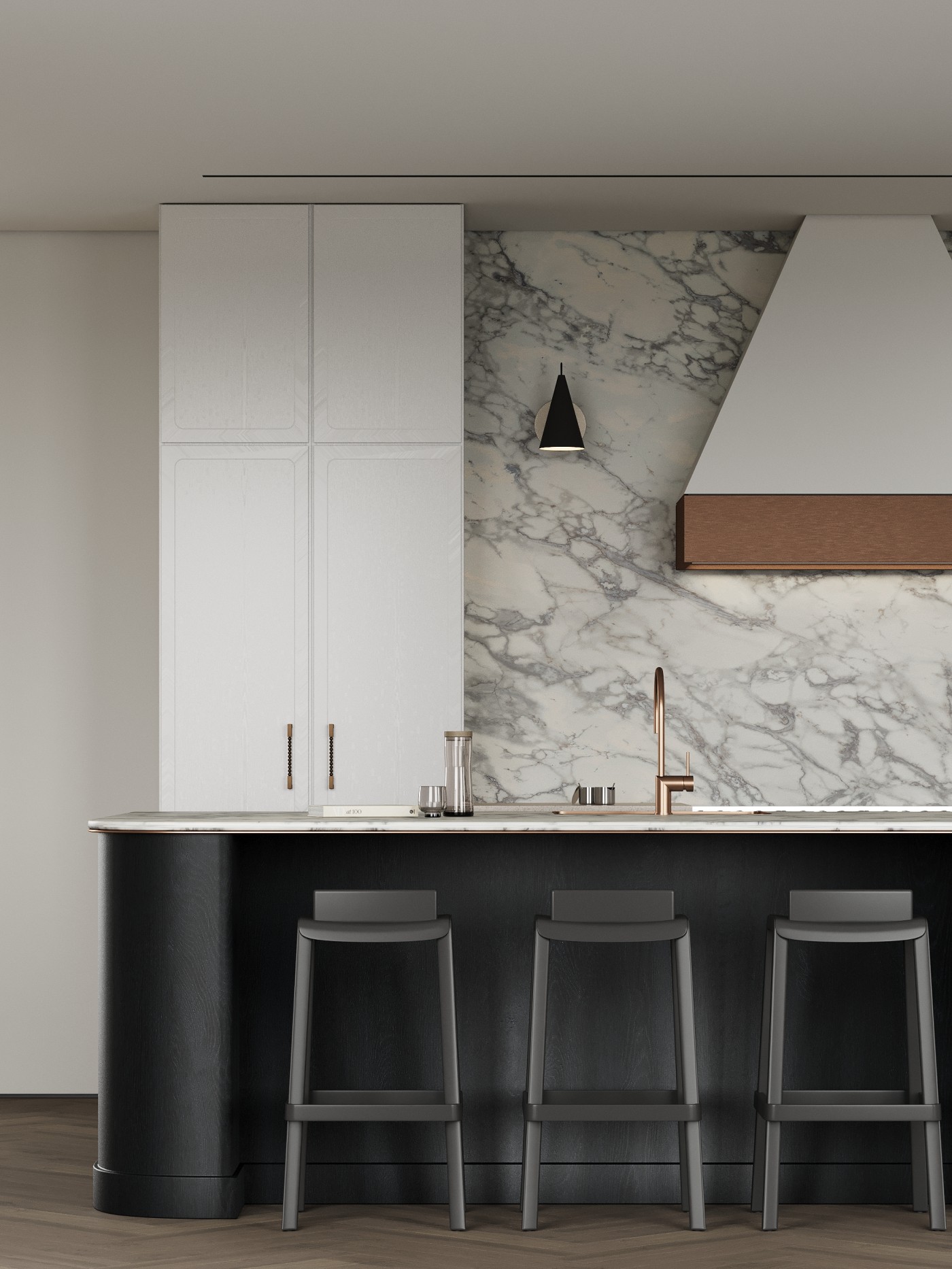 Contemporary 3d Render of a Kitchen