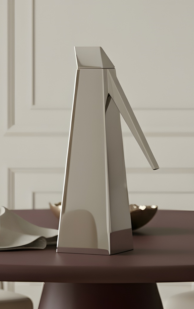 Tekhen Designer Stainless Steel Water Jug on a Round Summit Dining Table