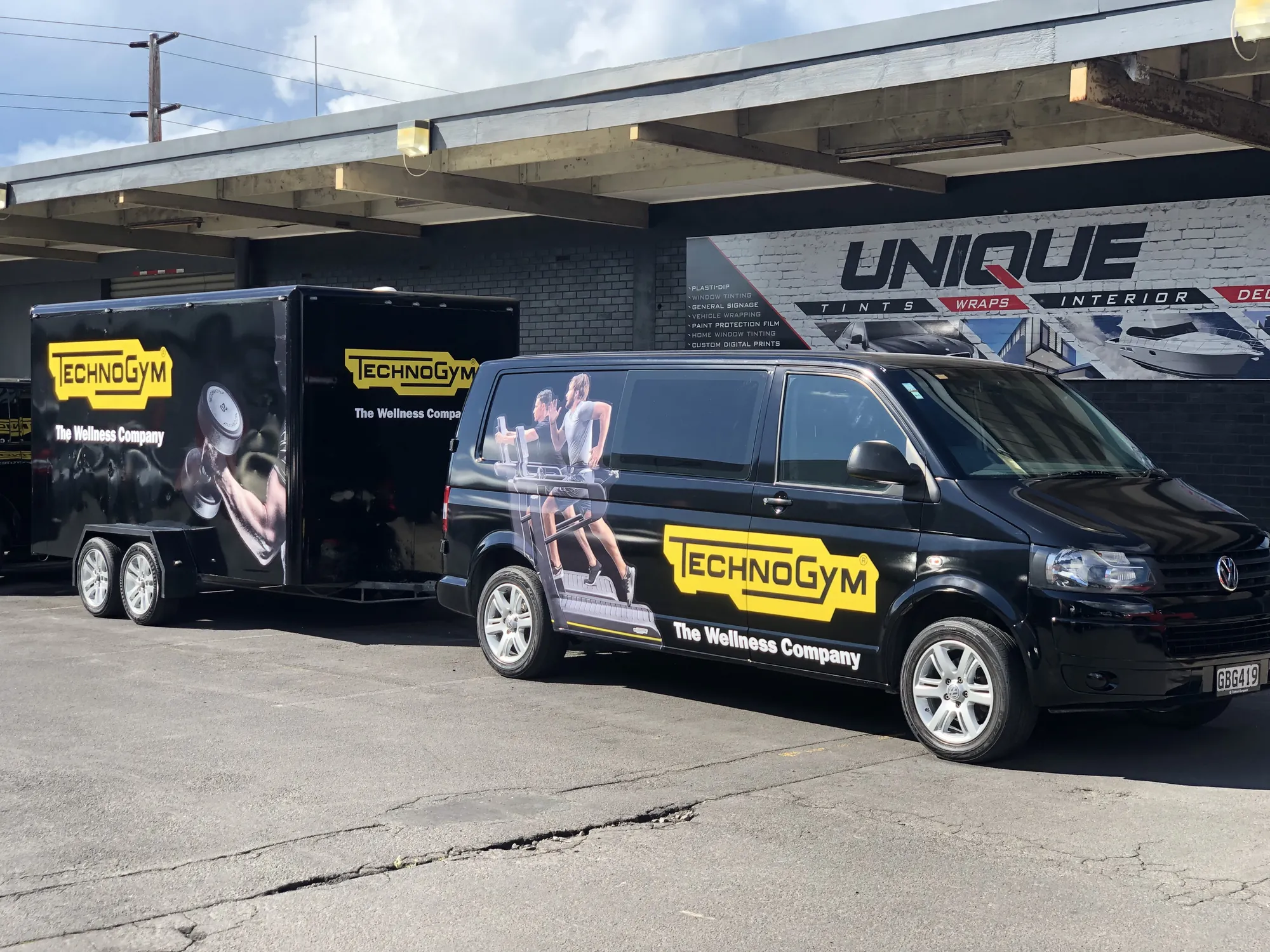 Technogym fleet and brand signage by Unique Tints Auckland.
