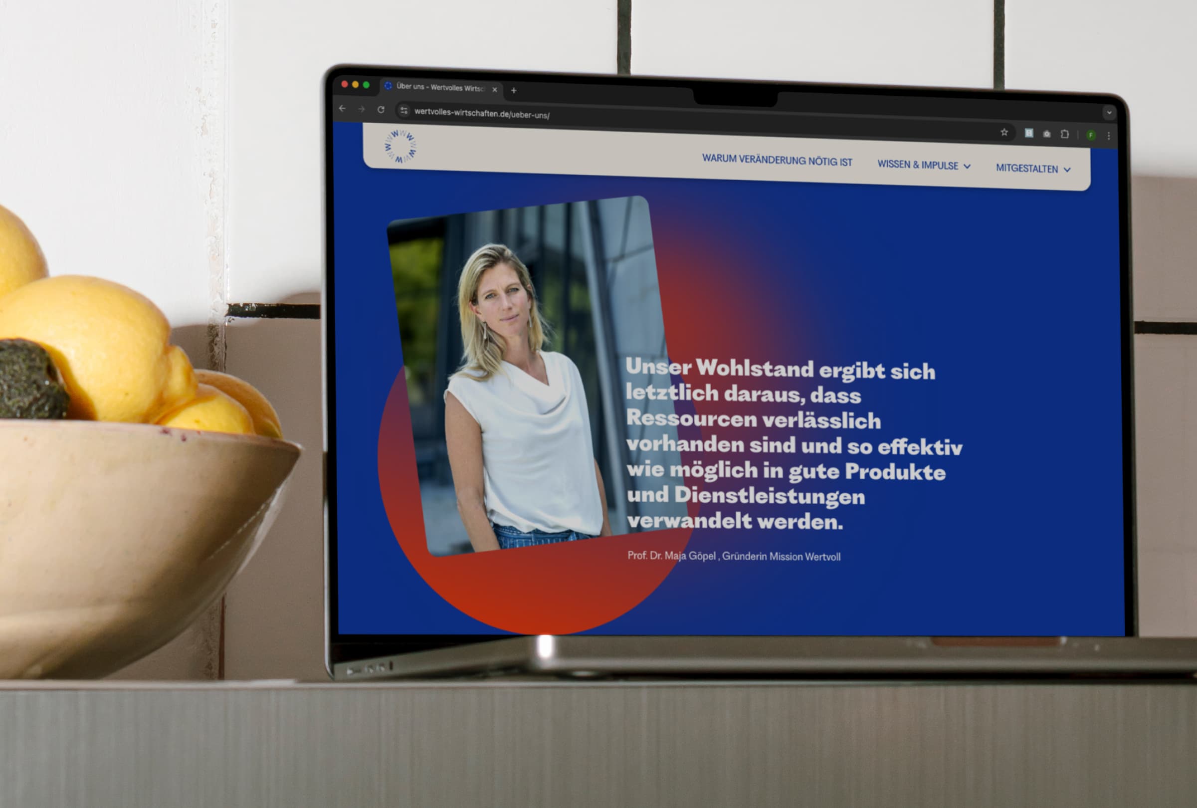 Ein Zitat von Maja Göpel auf der Website wertvolles-wirtschaften.de für die Initiative Mission Wertvoll