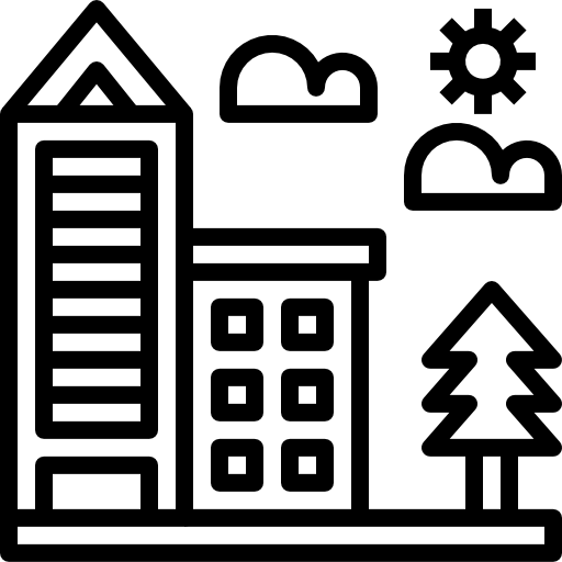 Icon of a city in black and white