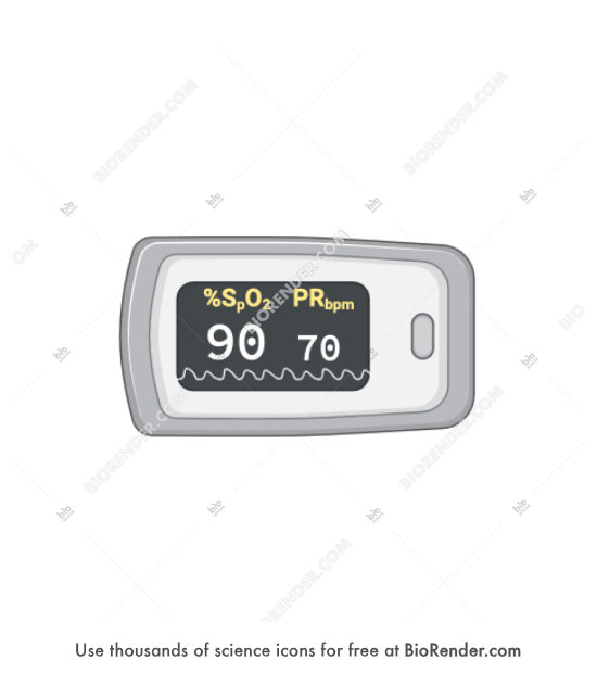 Pulse oximetry - Editable icon of Pulse oximetry is a noninvasive method for monitoring a person's oxygen saturation (SO2)