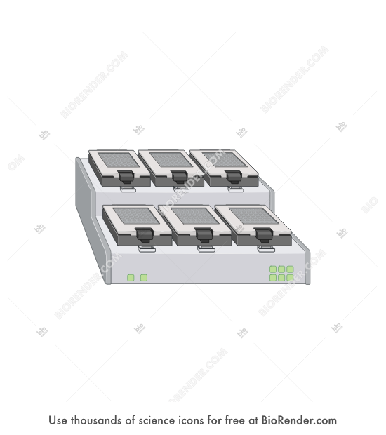 xCELLigence electronic microtiter plate (6x96-well) - Editable icon of xCELLigence electronic microtiter plate (6x96-well)