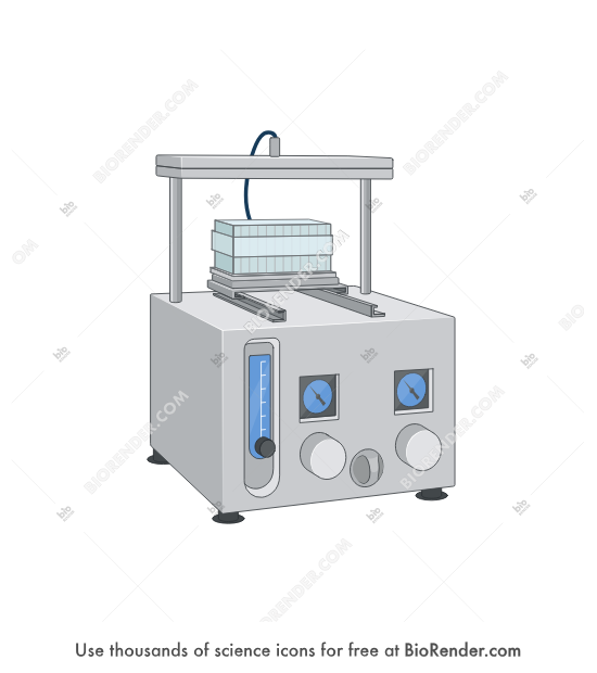 Positive pressure manifold processor (with plate) - Editable icon of A positive pressure-96 processor made by the Waters with a well plate on top