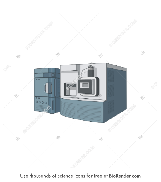 Xevo TQ-XS with UPLC I-Class system - Editable icon of A Xevo TQ-XS mass spectrometer with a UPLC I-Class system