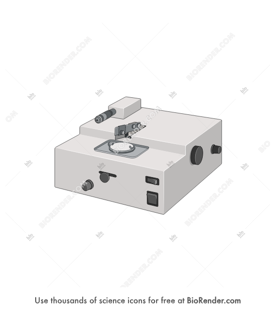 Tissue chopper - Editable icon of A machine that is used to prepare samples of tissue for metabolic experiments and is particularly suitable for small and irregular samples for biopsy or from small organs