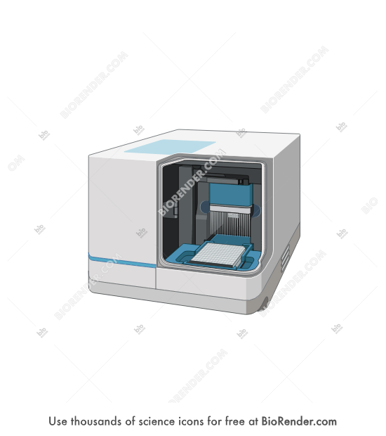 Protein simple system (open) - Editable icon of A machine that can provide high throughput protein characterization in fast speed.