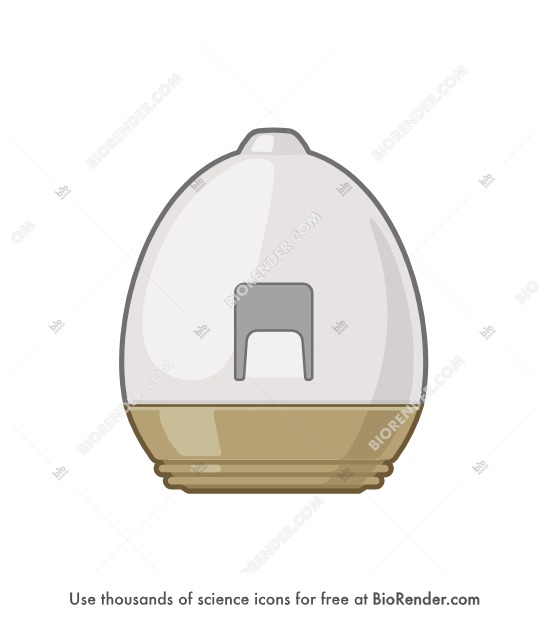 SOMA device - Editable icon of self orienting millimeter scale applicator (SOMA) device with a tortoise shell-shape seen in a frontal view