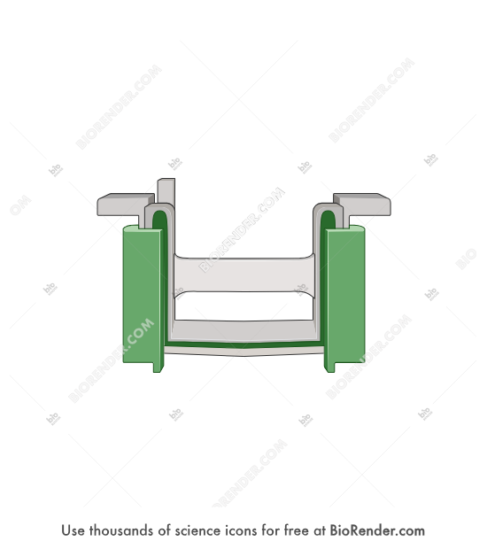 Protein electrophoresis equipment (gel holder) - Editable icon of Buffer tank gel holder only