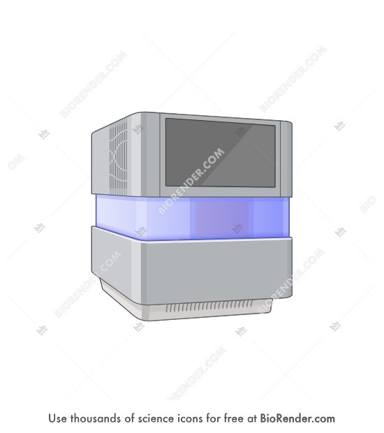 Sequencer (Illumina NextSeq 2000) - Editable icon of an Illumina NextSeq 2000 sequencer in a 3/4 view