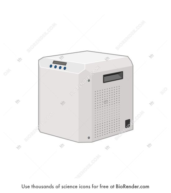 Thermo cube - Editable icon of a thermo cube with a vent grid on the side, shown in a 3/4 view