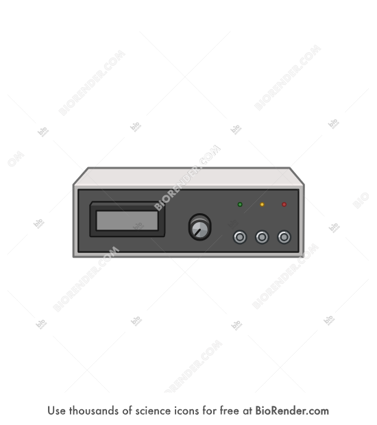 Programmable animal shocker - Editable icon of top front view of a rectangular prism programmable animal shocker device with a small screen, dials, and buttons