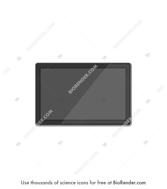 Tablet 1 - Editable icon of a horizontal digital tablet in a front, screen view