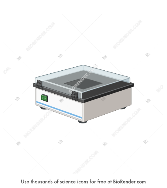 UV transilluminator - Editable icon of a UV transilluminator in a 3/4 view