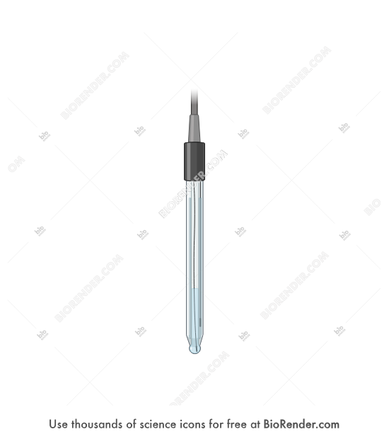 pH probe - Editable icon of ph meter probe electrode with glass membrane