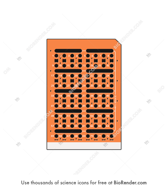 Simple Plex cartridge (72 inlets) - Editable icon of a simple plex cartridge with 72 inlets 