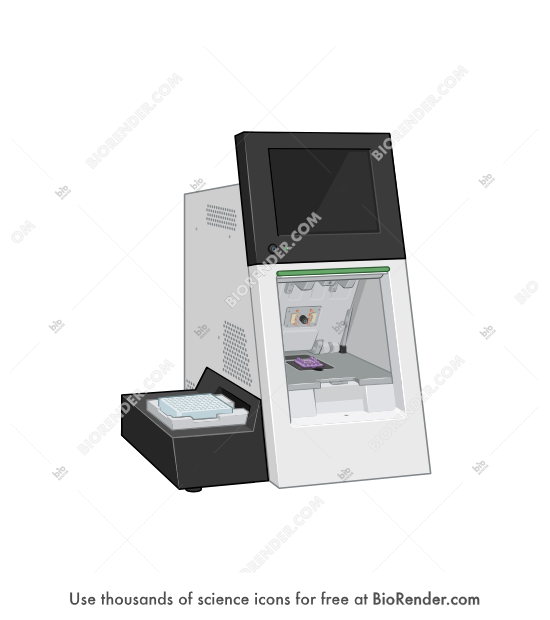 Protein characterization system (LabChip GXII) - Editable icon of a LabChip GXII protein characterization system in a 3/4 view