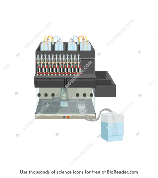 Protein purification system (ProteinMaker) - Editable icon of a ProteinMaker protein purification system in frontal view