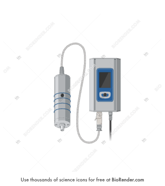 Ultrasonication system (UP200st) - Editable icon of an UP200st ultrasonication system composed of a device and processor in a frontal view 