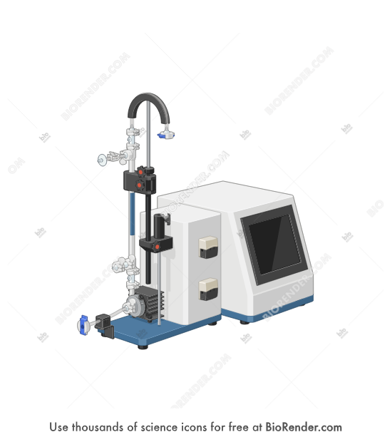 Tangential flow depth filtration (3/4 view) - Editable icon of a tangential flow depth filtration system in a 3/4 view 